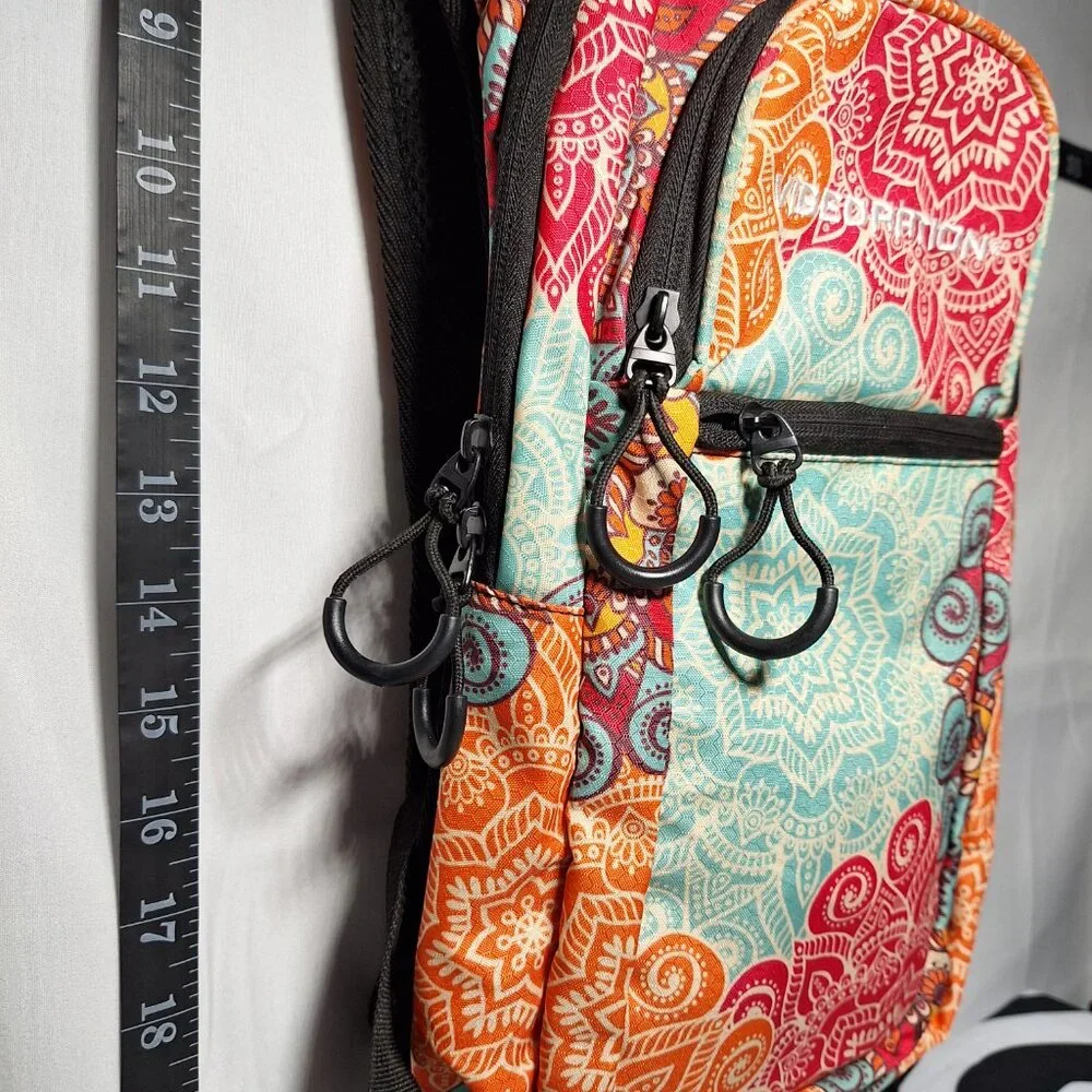 Vibedration Hydration Backpack w/o bladder -turquoise/orange pattern - Used